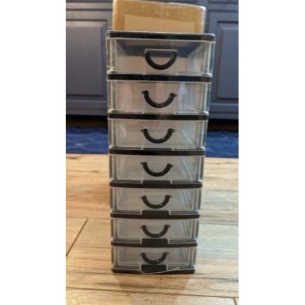 New Mini Plastic Drawers Organizer, 7.1"x5.1"x13.2" Small Storage Drawers